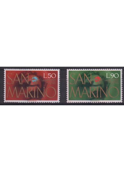 1974  San Marino Centenario dell'UPU 2 valori nuovi Sassone 926-7